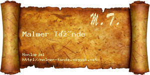 Malmer Tünde névjegykártya